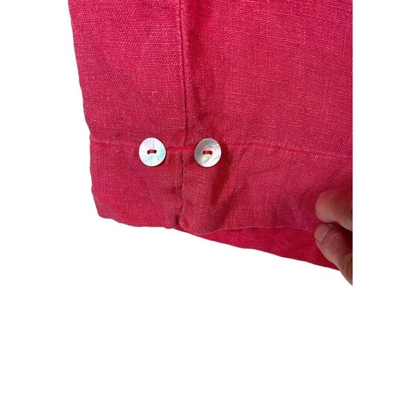 💥Vintage Willow 100% Linen Pants Women's Size Large Red Lagenlook Wide Leg Crop - Picture 5 of 12